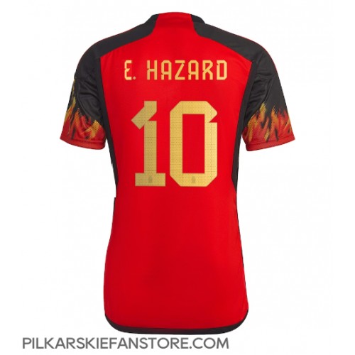 Tanie Strój piłkarski Belgia Eden Hazard #10 Koszulka Podstawowej MŚ 2022 Krótkie Rękawy